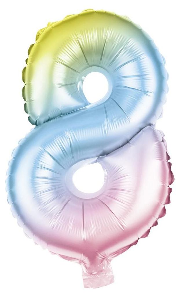 Folienballon Zahl 8 bunt 100 cm Produktbild 