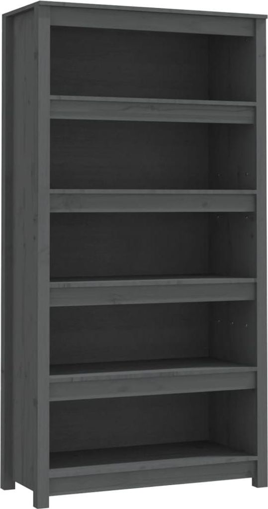 vidaXL Bücherregal Grau 80x35x154 cm Massivholz Kiefer