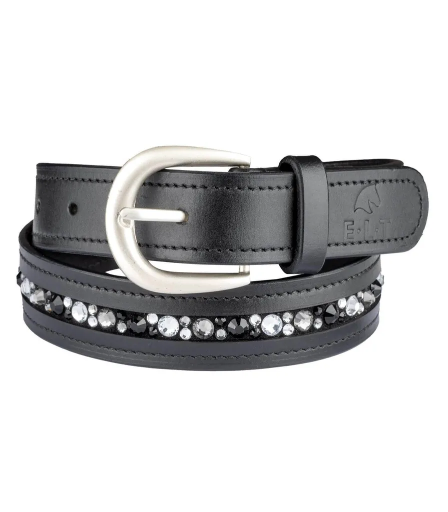 Ceinture cuir E.L.T Jewel Noir 95 cm - Stop aux pantalons qui glissent