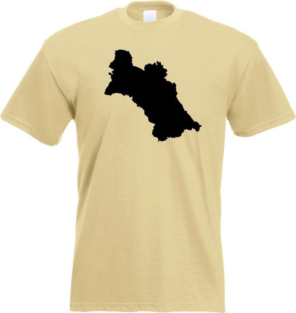 Kiwistar - T-Shirt - Khaki - Tukmenistan Umriss Kontur Herren Funshirt Bedruckt Design Sprüche Spruch Motive - mit Motiv Bedruckt - Funshirt Desig...