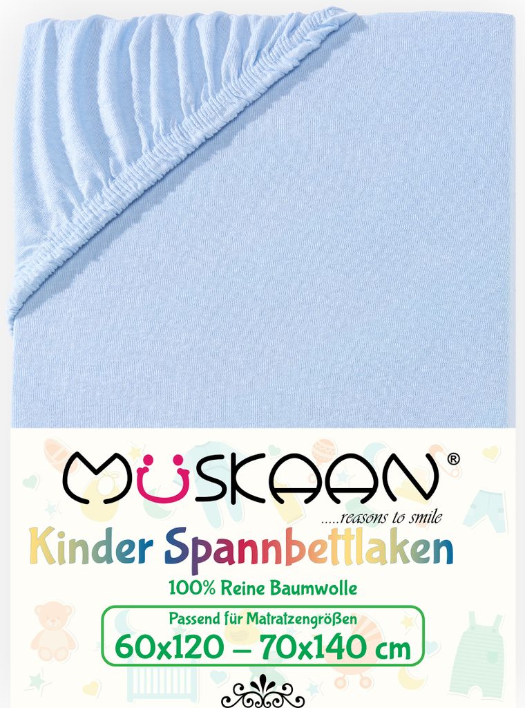 Müskaan Jersey Kinder Spannbettlaken 60x120 - 70x140 cm Produktbild 