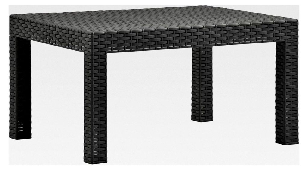 Gartentisch Anthrazit 58 x 58 x 41 cm PP Rattan, Kleiner Gartentisch für Terrasse, Balkon und Garten