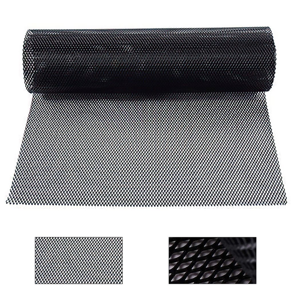 100×33cm Schwarz Renngitter, 3×6mm Raute Lochgröße, Aluminiumlegierung Streckgitter, Race Gitter, universell passendes automotive Kühlergitter