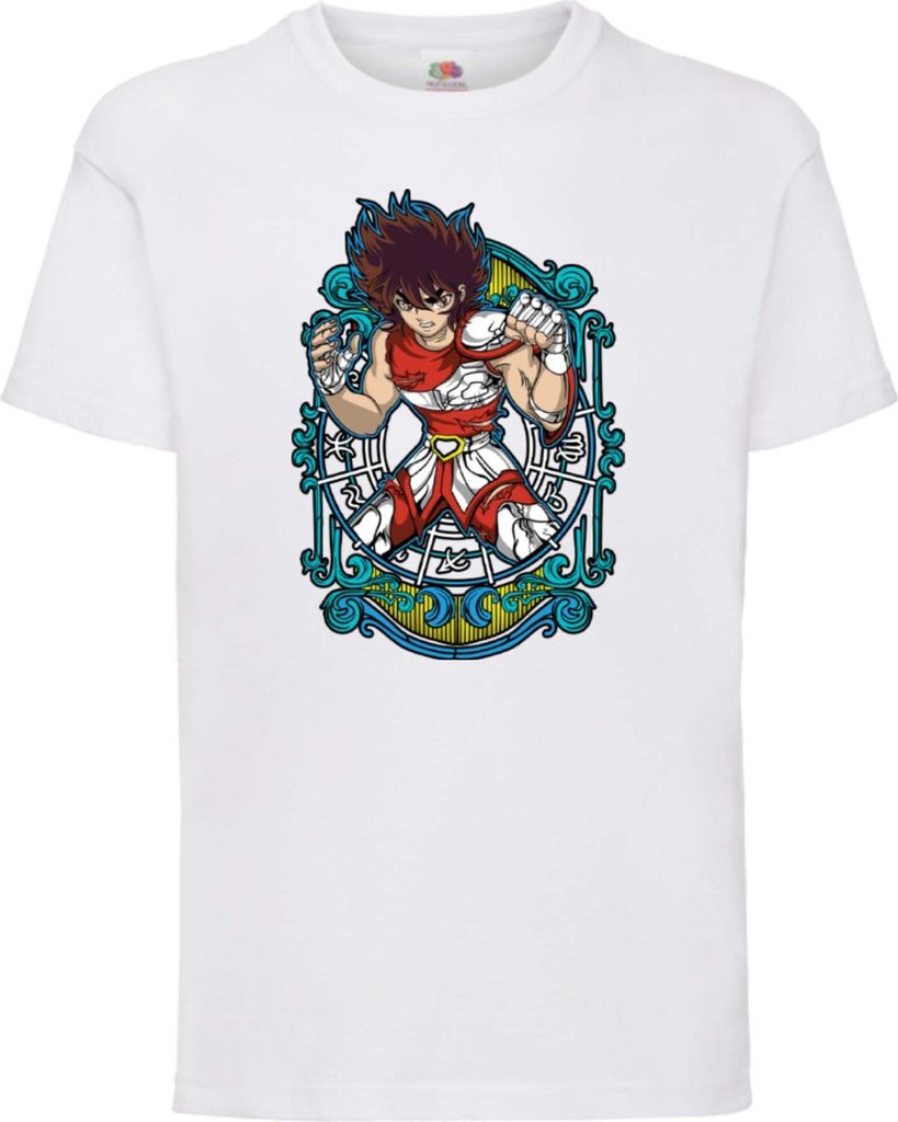 Kinder T-Shirt Japan Animation Manga Anime Comics Saint Anime Seiya Pegasus Var-011 Pegasus Knight, 9-11 Jahr - 140 / Weiß