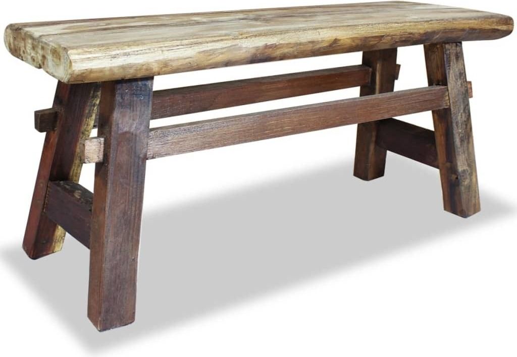 Bank Gemischtes Altholz und Massivholz Teak 100x28x43 cm