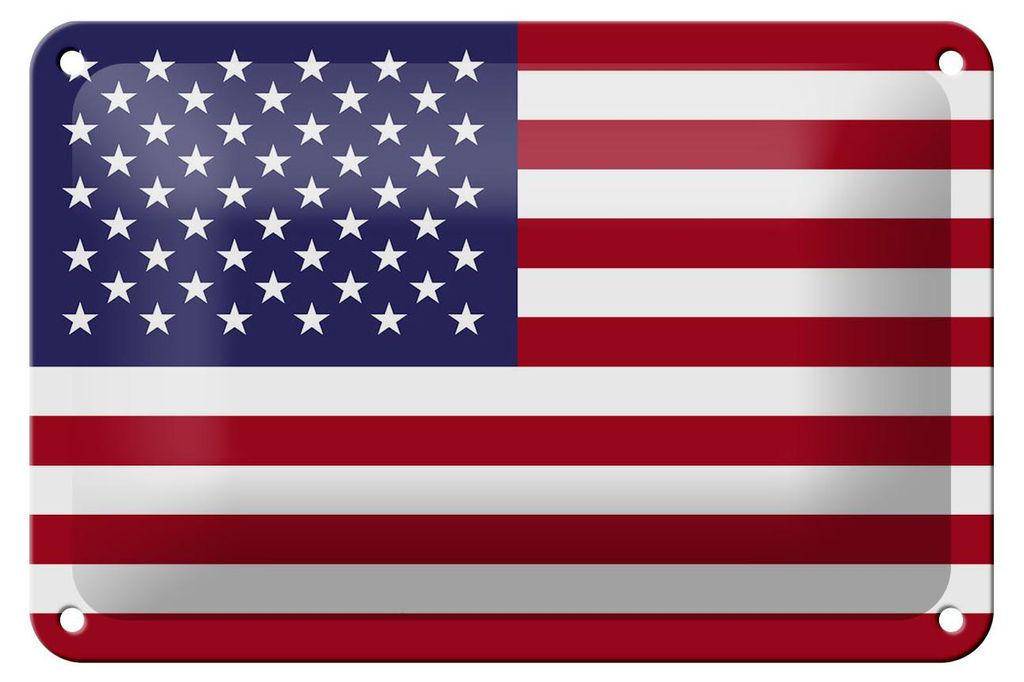 Blechschild Flagge Vereinigte Staaten 18x12cm United States Dekoration
