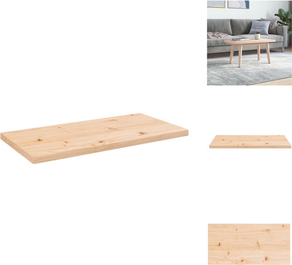 vidaXL Tischplatte 80x40x2,5 cm Massivholz Kiefer Rechteckig - Tischplatten