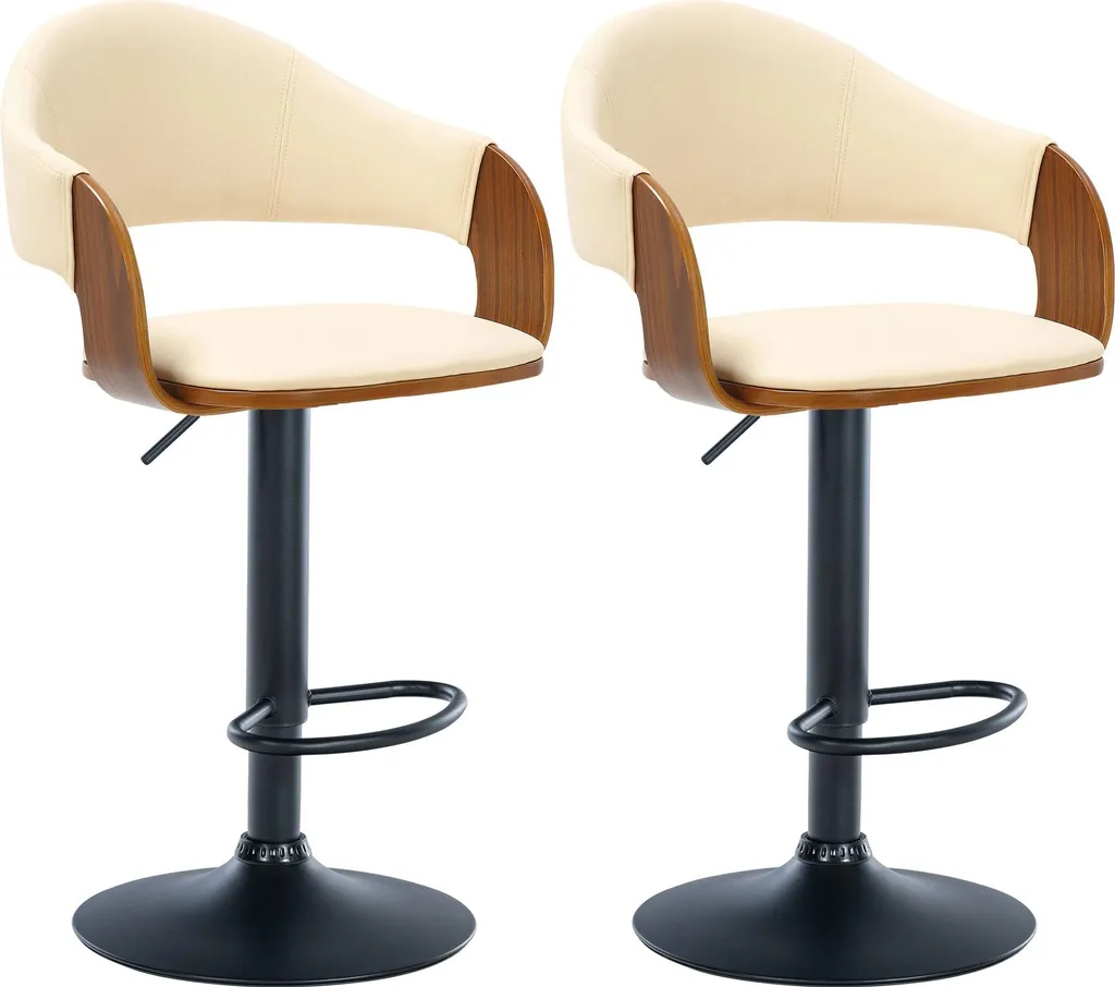 Lot de 2 tabourets Nilse en similicuir : assise stable et entretien facile
