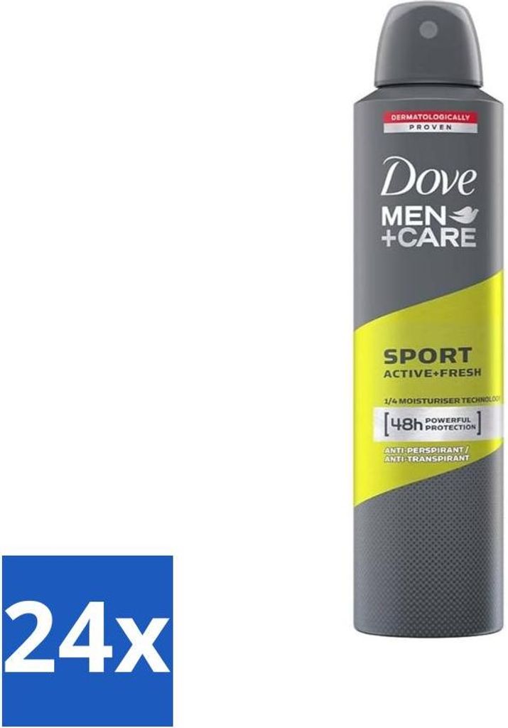 Dove - Deodorant - Spray Men - Sport Active + Fresh - Energiegeladen und erfrischend - 250 ml - Vorteilspack - 24 Stücke