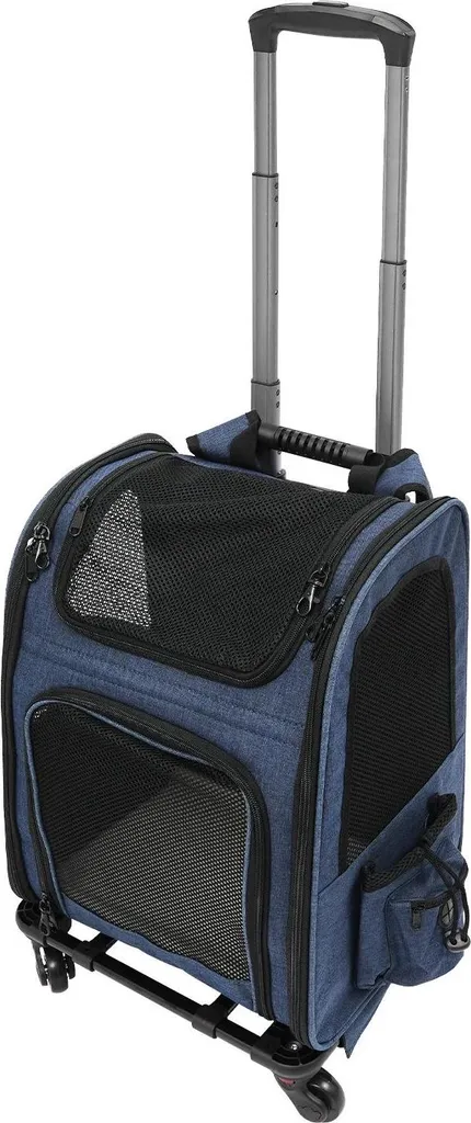 Trolley Gatto Professionale Oxford 900D - Zaino Trasporto Ruote Nero