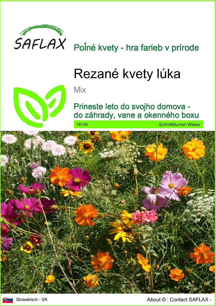 SAFLAX - Rezané kvety lúka - Mix - 1000 Semená Obrázok produktu 