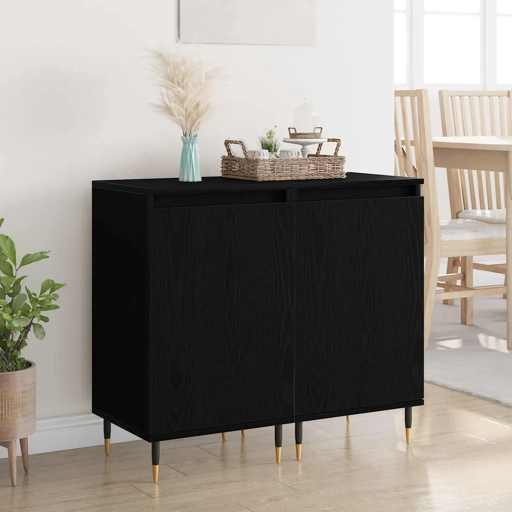 Mobili Multiuso vidaXL 2 pz Rovere Nero 40x35x70 cm - Idea Arredo Smart
