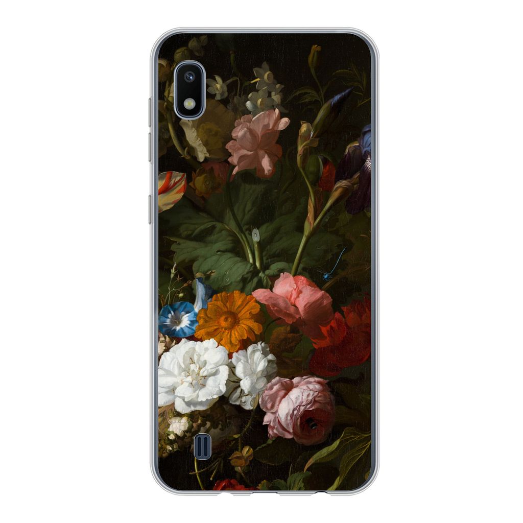 MuchoWow Handyhülle Schutzhülle Hülle für Samsung Galaxy A10 Vase mit Blumen - Gemälde von Rachel Ruysch Silikon Softcase Handy Hülle - Sch...