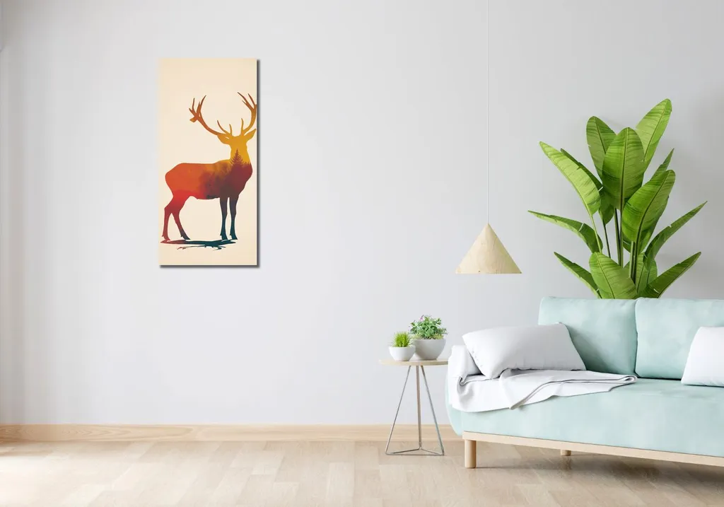 Quadro 40x90 cm La luce del monarca della foresta - 2