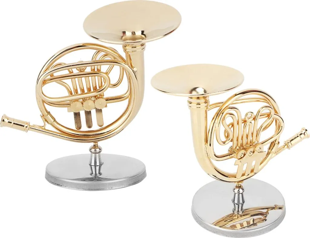 Décoration instrument de musique : mini cor de chasse pour mélomane - 5