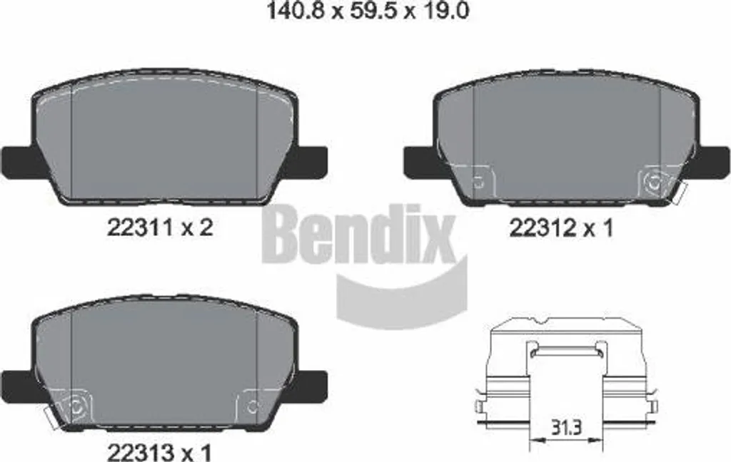 Plaquettes Frein BENDIX BPD2452 Haute Résistance OE 23145357 Mokka