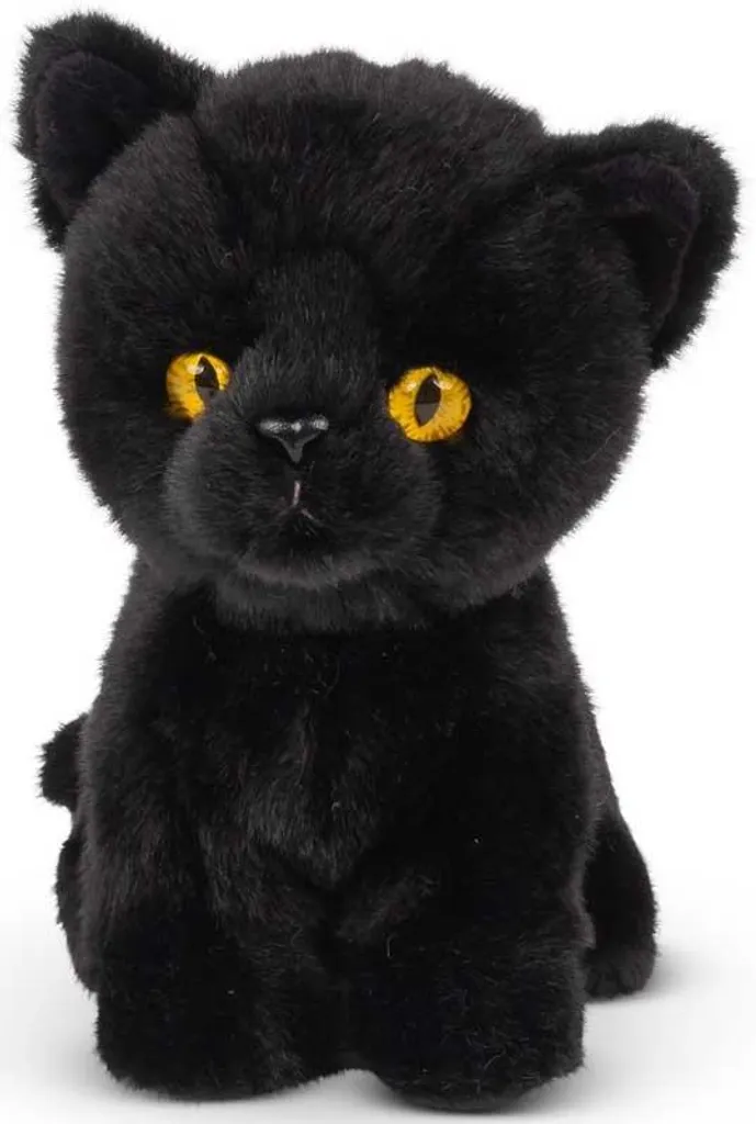 Chat en peluche Tobar noir - peluche réaliste de 30 cm de long