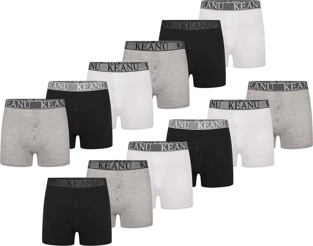 Keanu - Boxershorts für Herren (12er-Pack) TC474 (XXL) (Weiß)