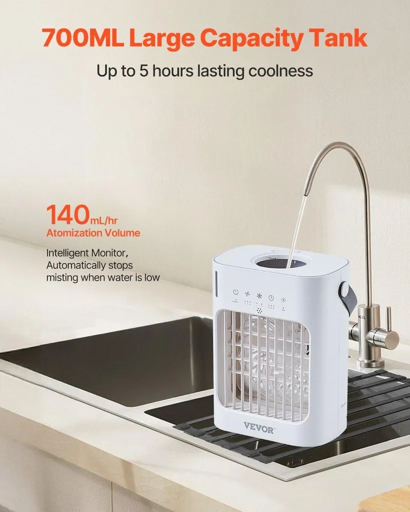 Climatiseur portable 700ml : la solution contre la chaleur et l'air sec