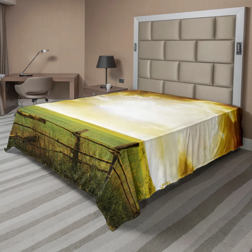 Lenzuolo ABAKUHAUS Estate in Camera | Stampa Natura 244x205 Giallo