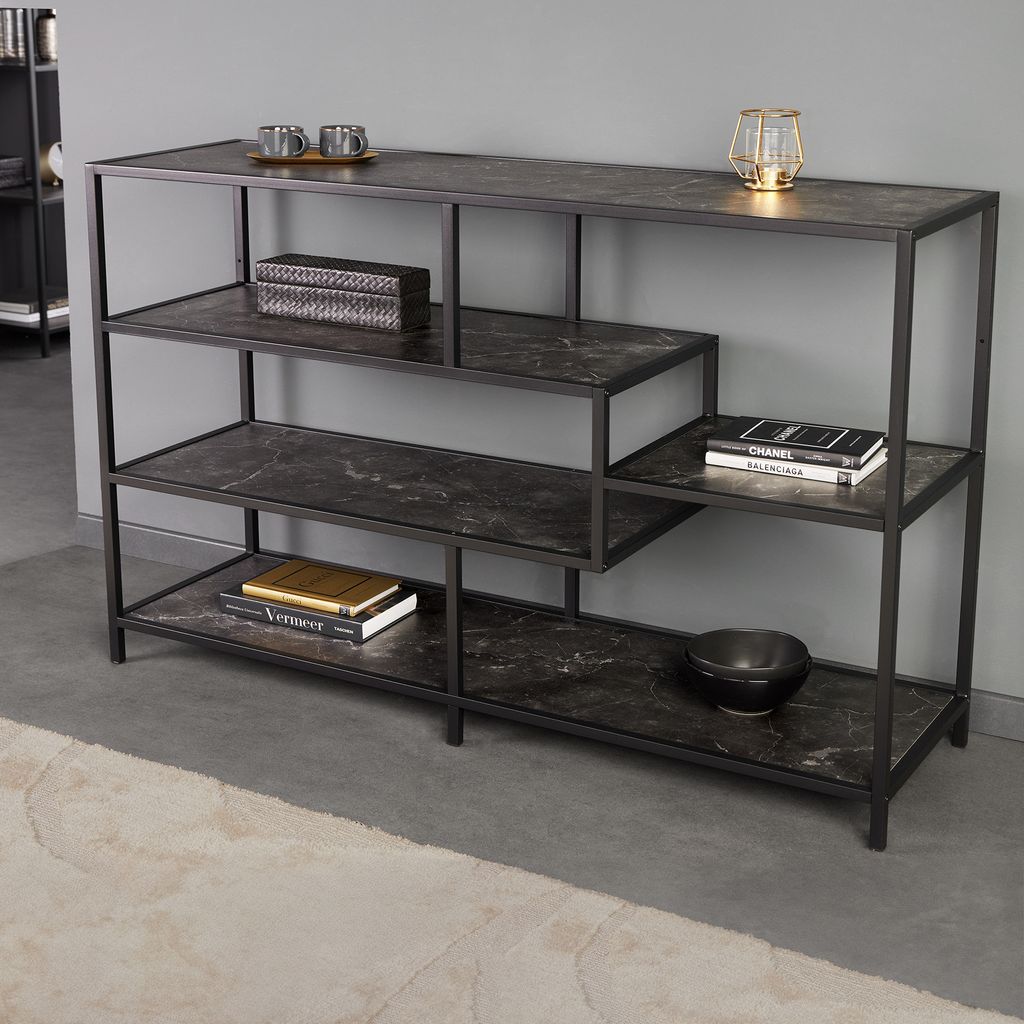 riess-ambiente Bücherregal SLIM LINE 114cm graphite fünf Produktbild 