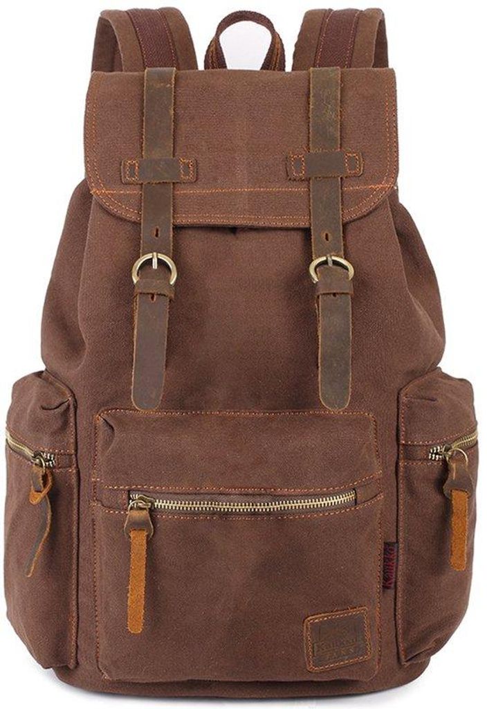 Reiseleather-Koffer für Herren und Damen - Laptop-Tasche - Wanderrucksack - Feldgrau - Maße 12x7,5x16 cm