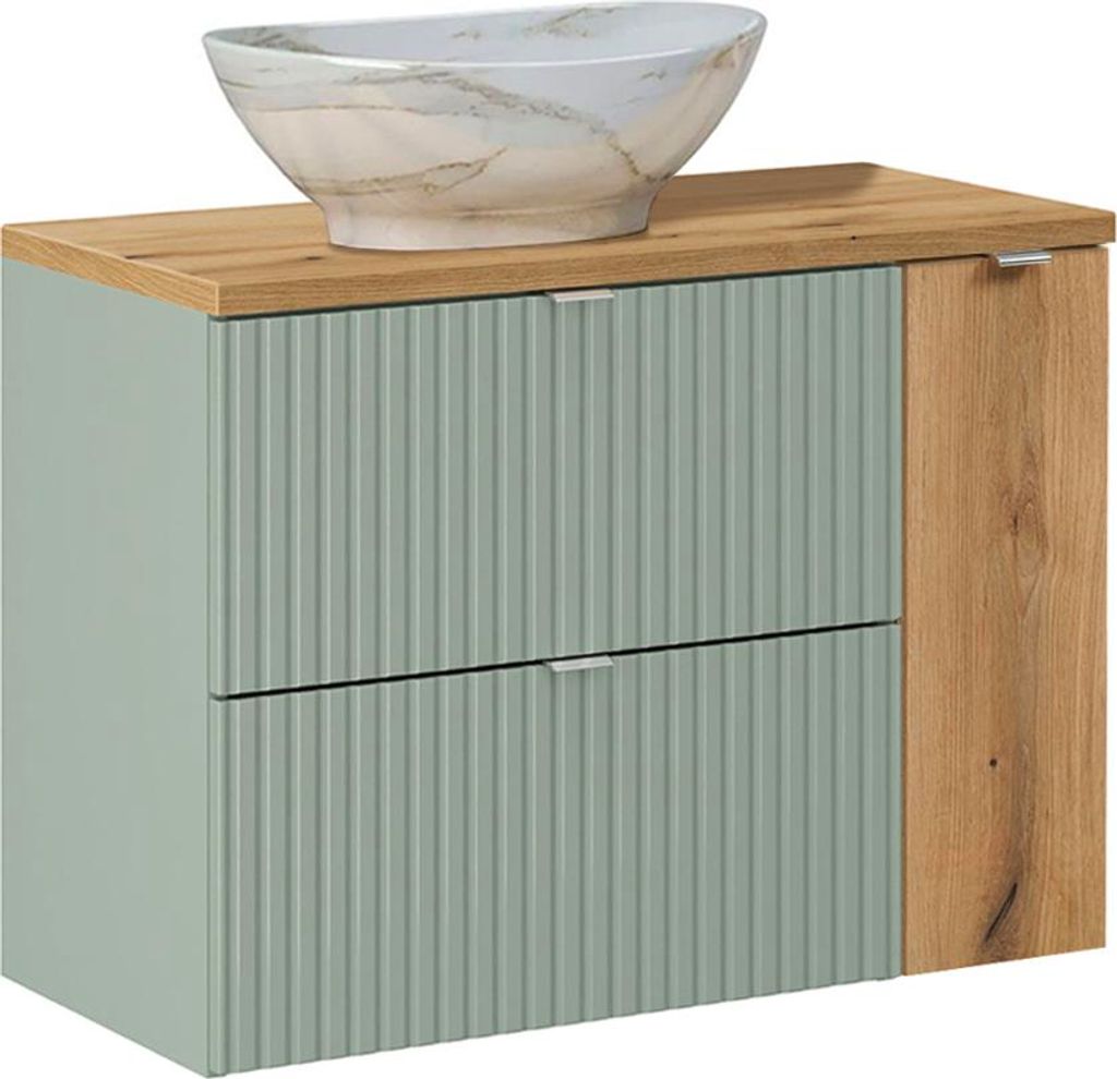 Waschtisch 80.4cm Jade mit 2 Schubladen, Grün