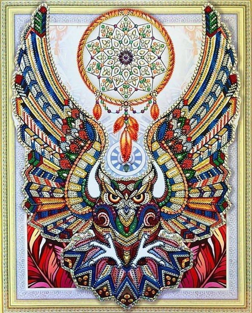 Diamantstickerei Eulenträume 47x57 cm
