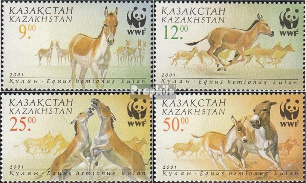 Briefmarken Kasachstan 2001 Mi 345-348 (kompl.Ausg.) postfrisch Kulan