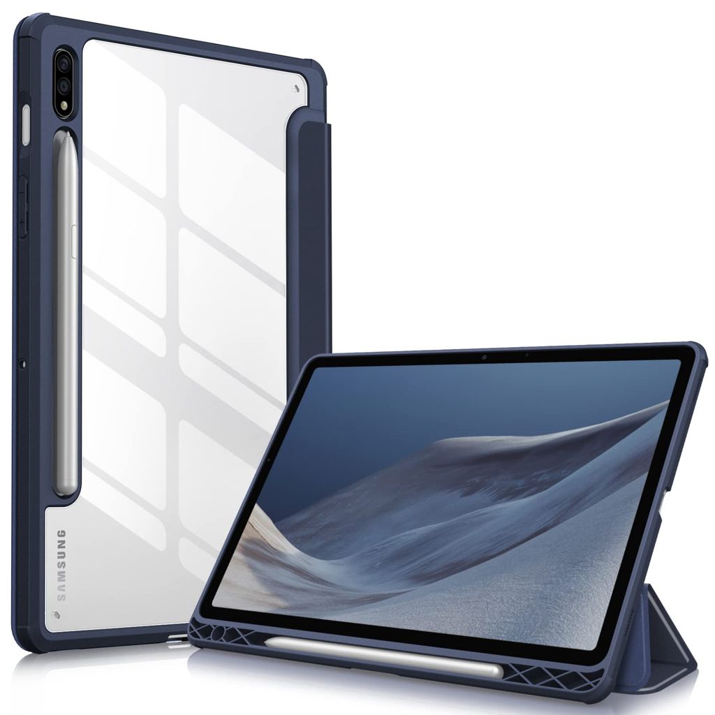 Fintie Hybrid Hülle für Samsung Galaxy Tab S8 11 Zoll 2022 /S7 11 Zoll 2020 - Stoßfeste Abdeckung mit Transparent Klar Hartschalen Rückseite Sc...