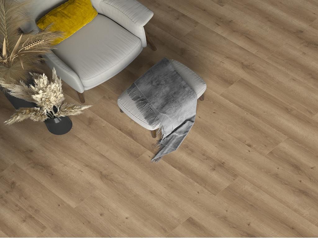 BASICfloor | 2,538 m² | Sandvig Landhausdiele 129mm x 5mm, Designboden Vinylboden Klickboden, Eichendekor, wasserfest, Trittschalldämmung, für F...