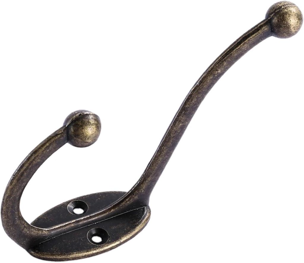 Classic Hooks (Pack of 10) — Iron Wall Hooks, Bronze Finish