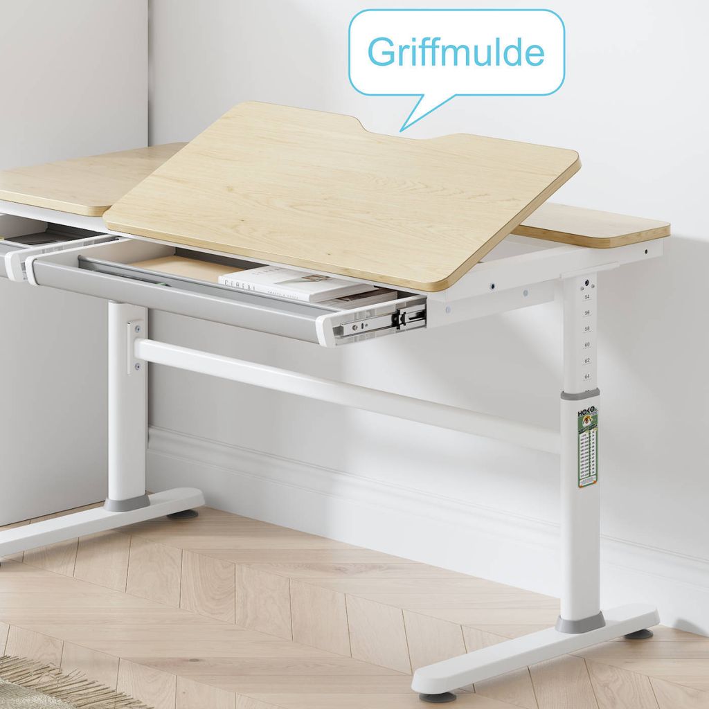 HOKO® Kinderschreibtisch höhenverstellbar 54-76 cm, Produktbild 8
