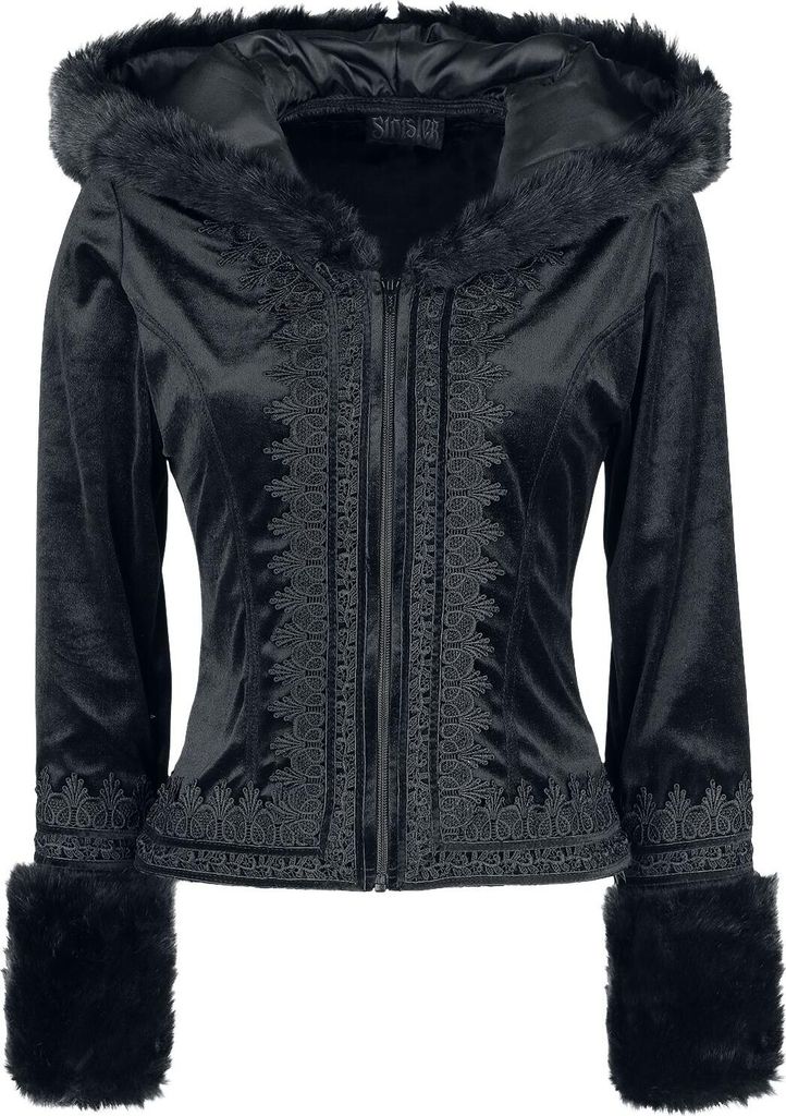 Sinister Gothic Übergangsjacke Damen Gothic Jacket schwarz XXL