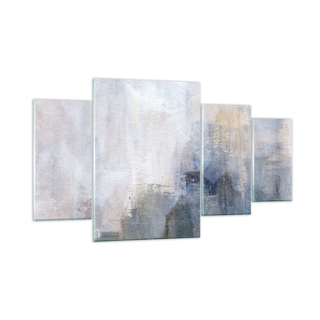 Bilder auf glas - 4 Teile - Leicht modern informell - 160x90cm - Glasbilder - Wandbilder - Bilder - zum Aufhängen bereit - Wanddekoration aus Glas...