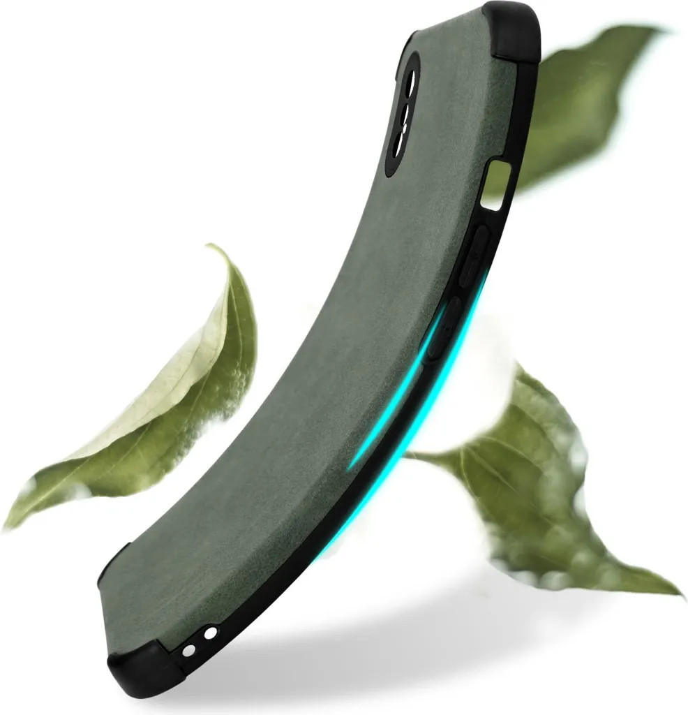 Custodia Con Vetro Temperato Per IPhone XS Max | Cover TPU E Policarbonato Verde Antiurto
