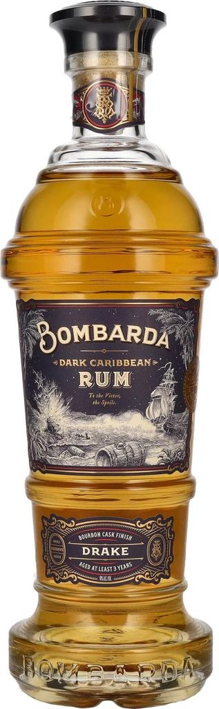Bombarda DRAKE Dark Caribbean Rum 40% Vol. 0,7l