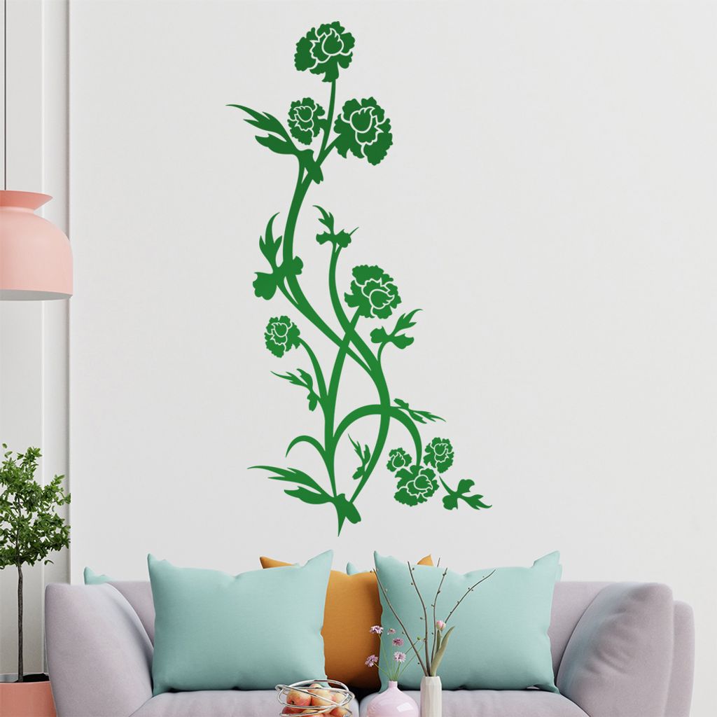 Schöne Blüten Ranke Wandtattoo in 6 Größen - Wandaufkleber Wall Sticker - Dekoration, Küche, Wohnzimmer, Schlafzimmer, Badezimmer