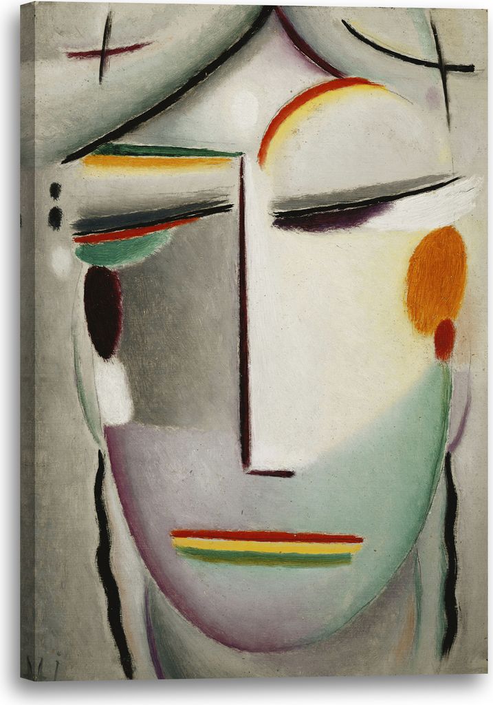 Leinwandbild (60x80cm): Alexej von Jawlensky - Heilandsgesicht: Buddha II, echter Holz-Keilrahmen inkl. Aufhänger, handgefertigt in Deutschland