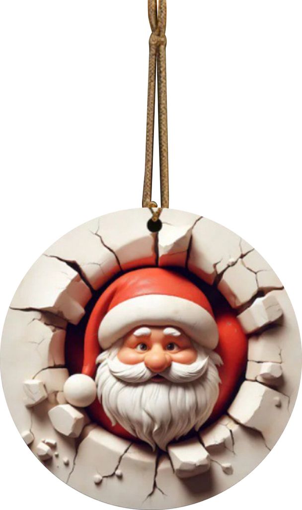 Christbaumschmuck, 2D-Cartoon-Lebkuchenmann/Schneemann/Weihnachtsmann, Hängedekoration für die Feiertage und die Heimdekoration, Weihnachtsmann
