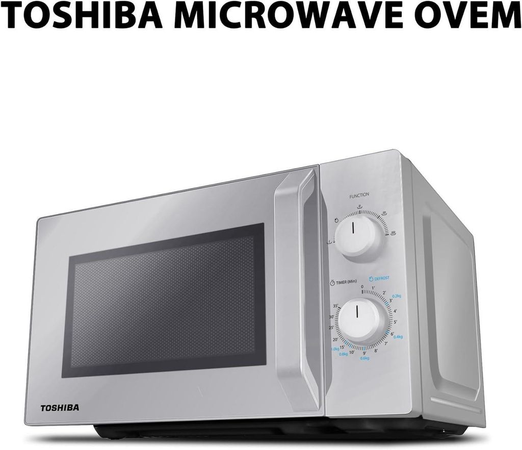 Toshiba Mikrowelle MW2-MM20PF(BK) Freistehend Mikrowelle, 20L, 800W, 5 Leistungsstufen, Mikrowelle, 20,00 l, mit Grill und Heissluft, Auftaufunktion