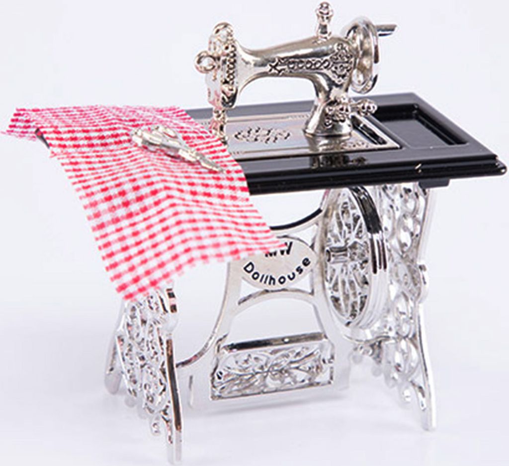 Dollhouse Nähmaschine Anti-deformiertes kreatives 1/12 Verhältnis Mini-Nähmaschinenmodell für Zuhause
