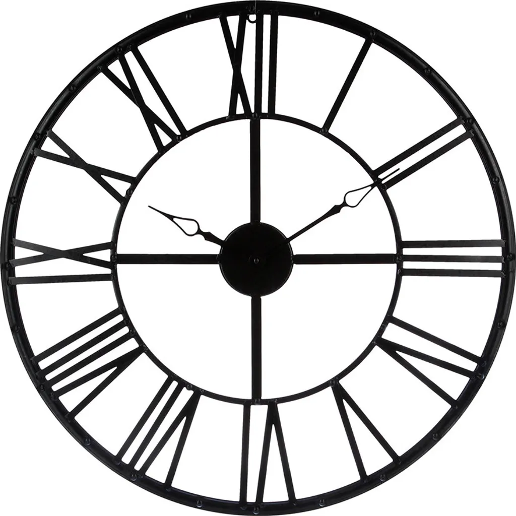 Grande Horloge Murale Industrielle 70cm Noire - Décoration Murale Filaire