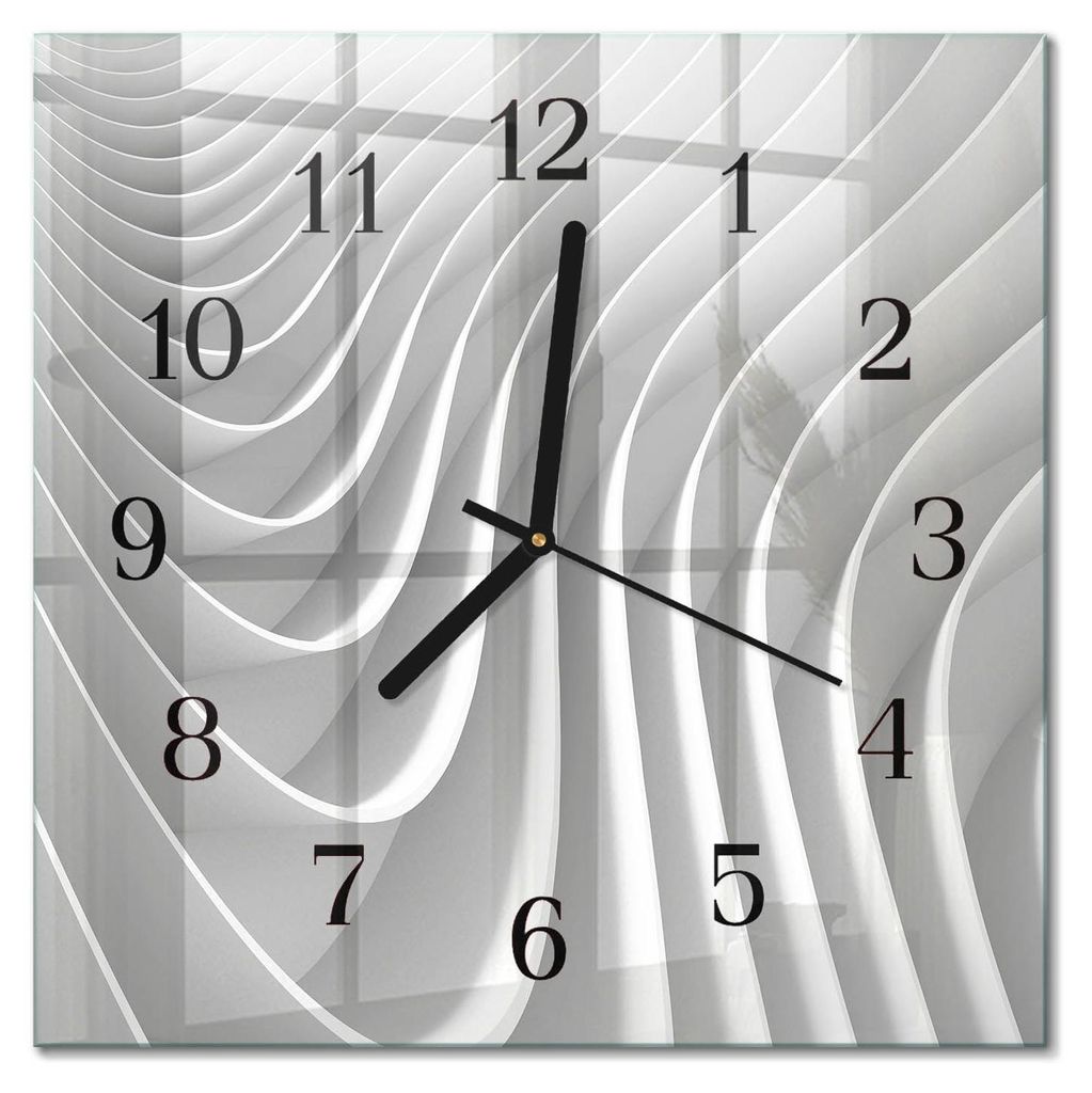 Tulup Glasuhr Wanduhr Küchenuhr Echt-Glas 30x30 cm Modern Produktbild 