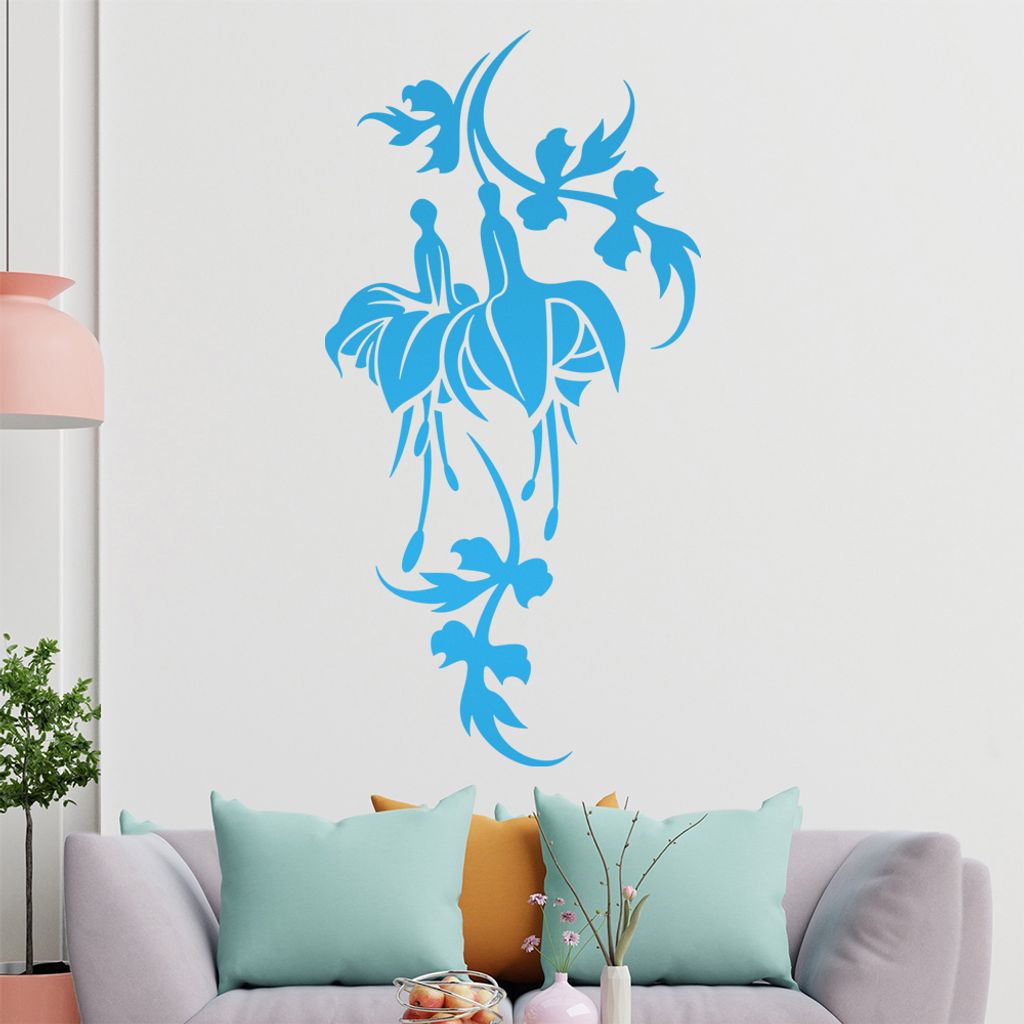 Blume - Linien Wandtattoo in 6 Größen - Wandaufkleber Wall Sticker - Dekoration, Küche, Wohnzimmer, Schlafzimmer, Badezimmer