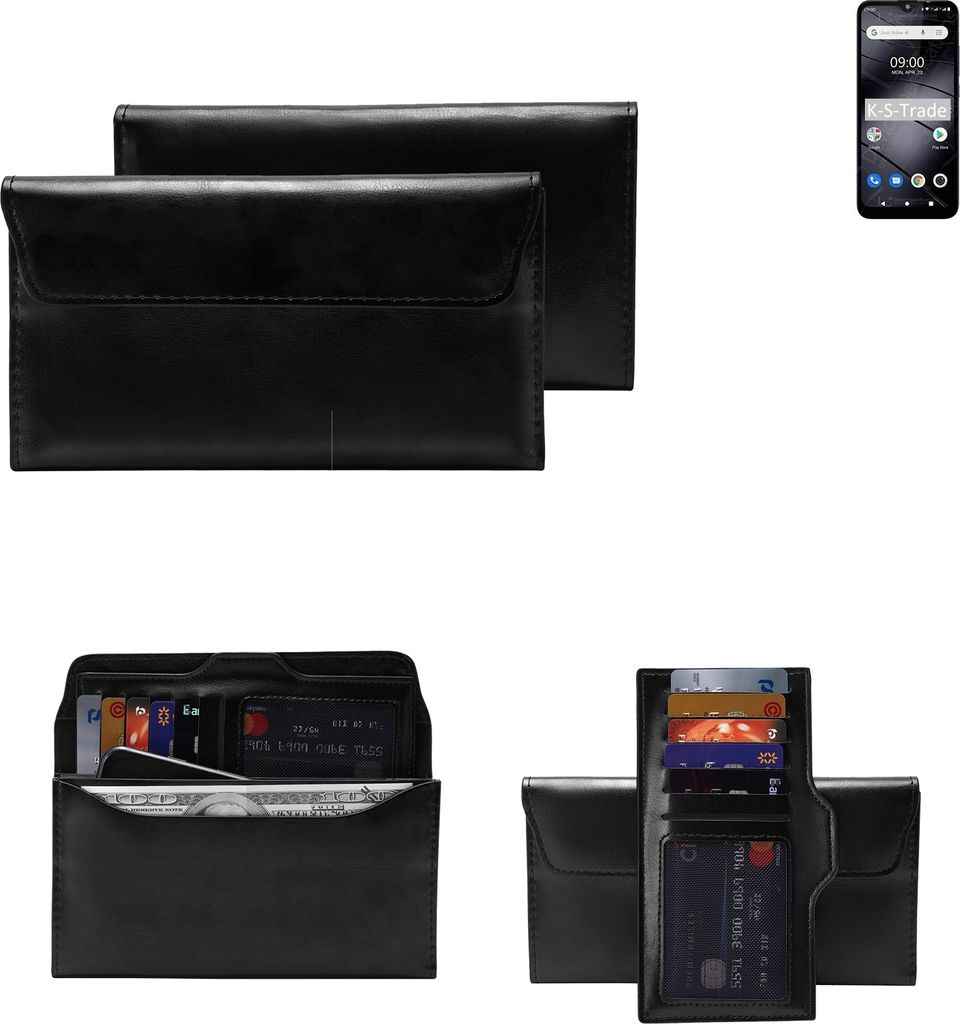 K-S-Trade Handy Hülle kompatibel mit Gigaset GS110 Schutz Hülle Tasche Schutz Case Handytasche Kunstleder schwarz, 1x