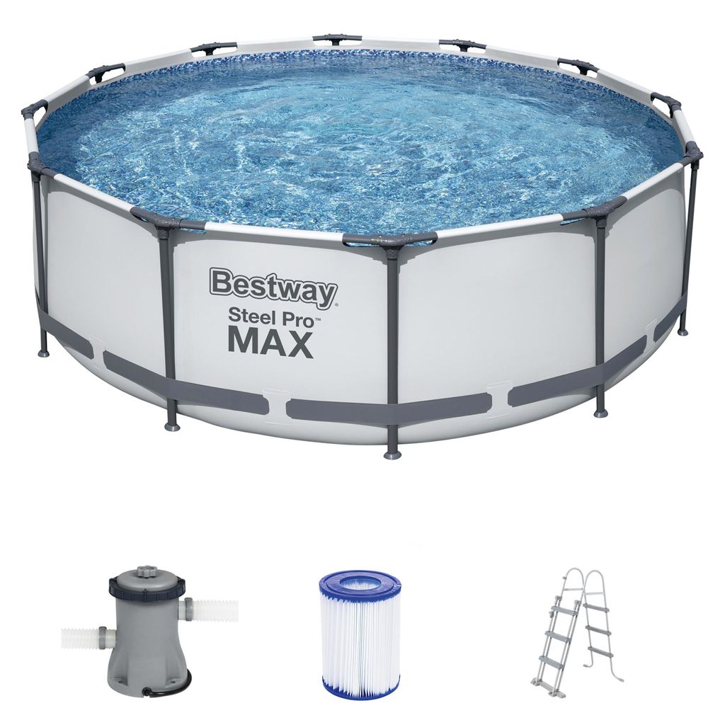 Steel Pro Max™ Frame Pool Komplett-Set, rund, mit Produktbild 3
