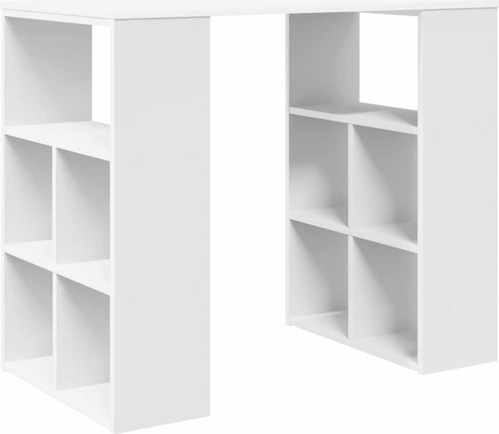Schreibtisch mit Regal Weiß 90 x 50 x 75 cm Holzwerkstoff