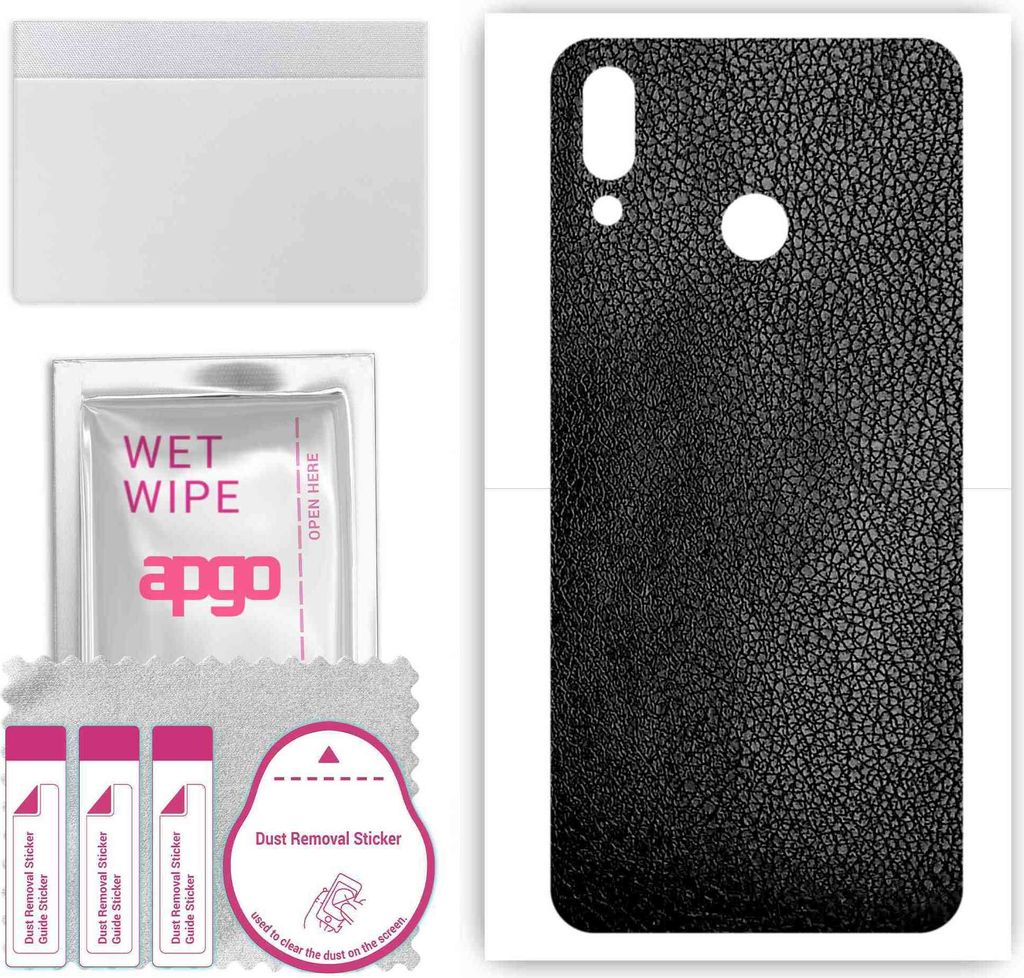 apgo Rückseite Schutzfolie, Skin, kompatibel mit Huawei nova 3, Hinten Displayschutzfolie aus Vinylfolie, kratzfest, einfache Montage - Schwarzes ...