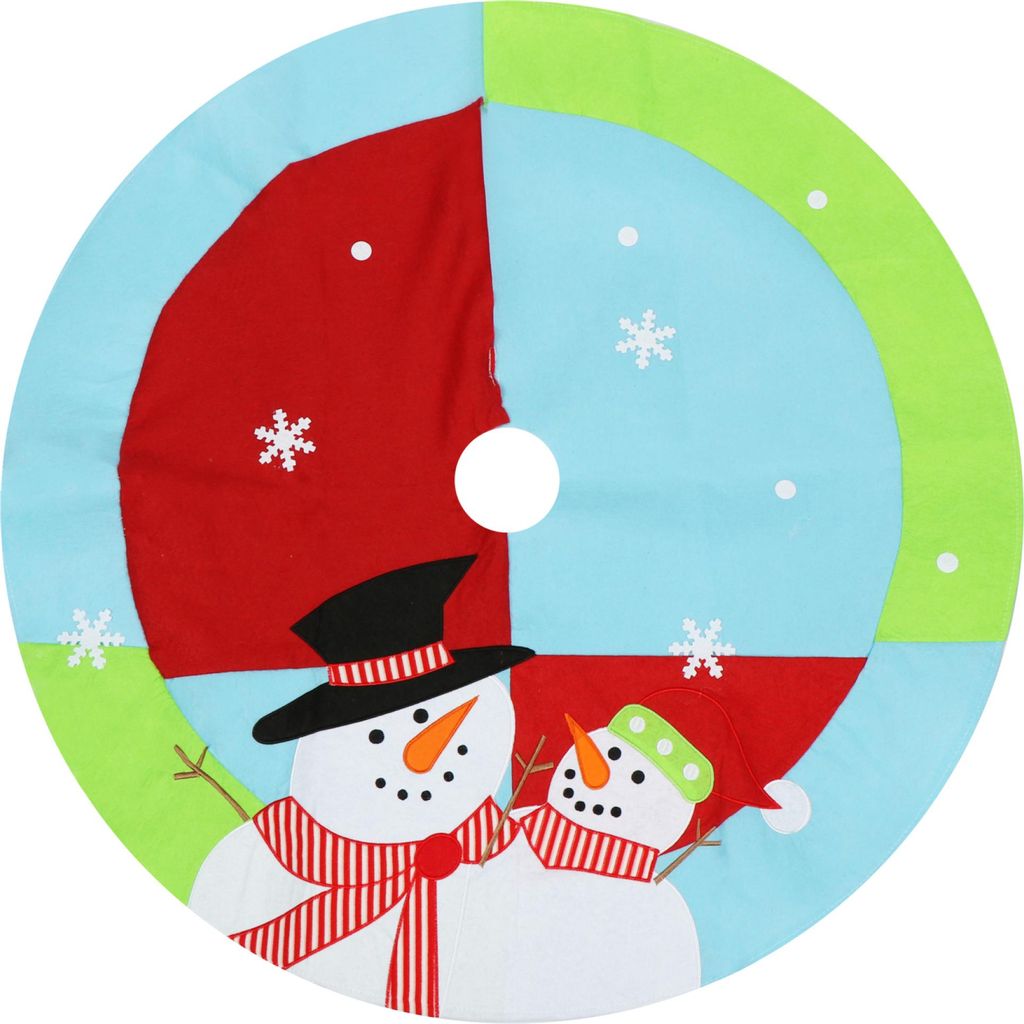 com-four Christbaumdecke Ø 100 cm - Weihnachtsbaum Unterlage mit weihnachtlichem Motiv - Weihnachtsbaum Teppich rund - Weihnachtsbaum Rock